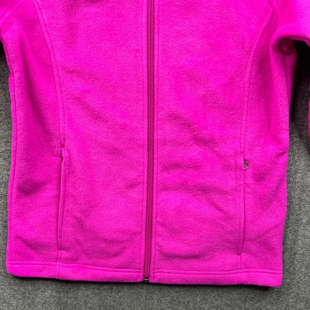 Columbia Fleece Jacket Girls L? Pink Full Zip Mock Neck Raglan Sleeve 3185